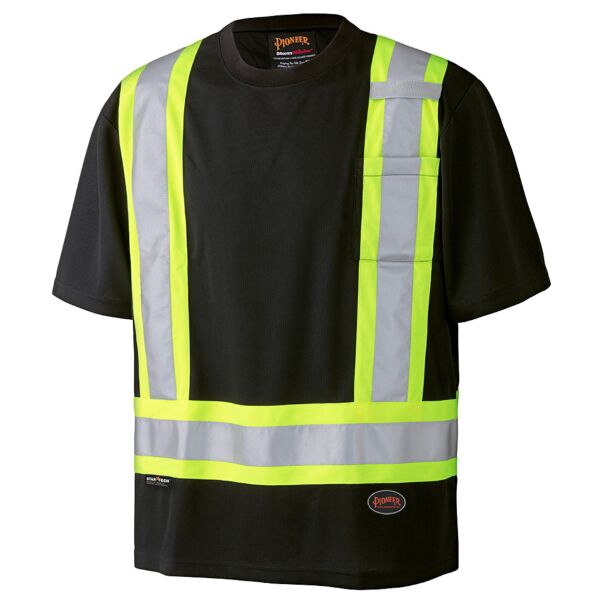 C.O.G - SAFETY T-SHIRT - BIRD'S-EYE POLY - BLACK Thumbnail